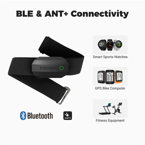 COOSPO H808S Heart Rate Sensor Chest Strap HRM Monitor ANT+ Bluetooth With IP67 for Peloton Zwift DDP Yoga Wahoo Polar Beat