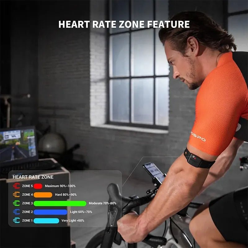 COOSPO HW9 Heart Rate Monitor Armband – BLE 5.0 & ANT+, HR Zones, HRV, 35H Battery